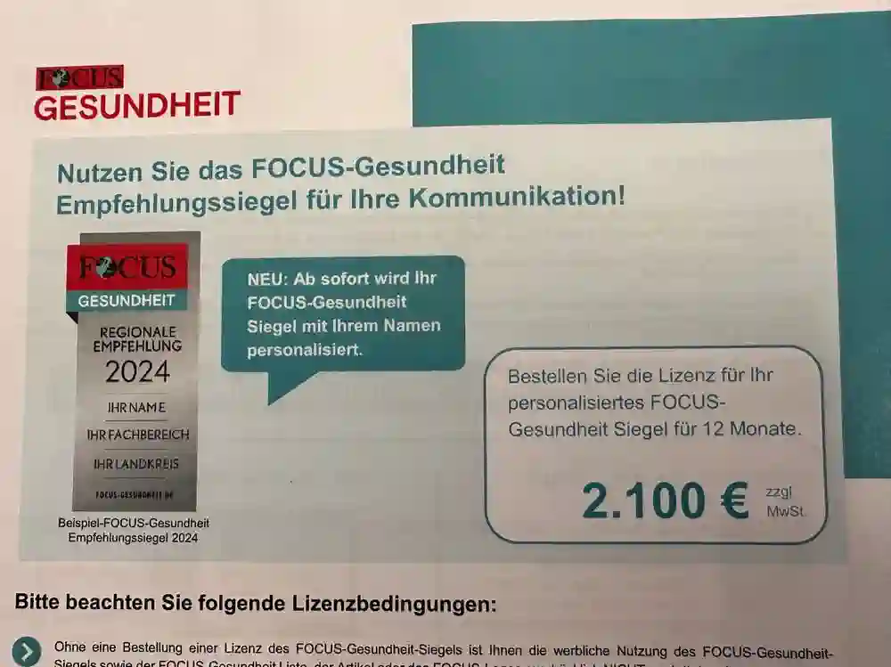 Foto einer Focus-Werbung